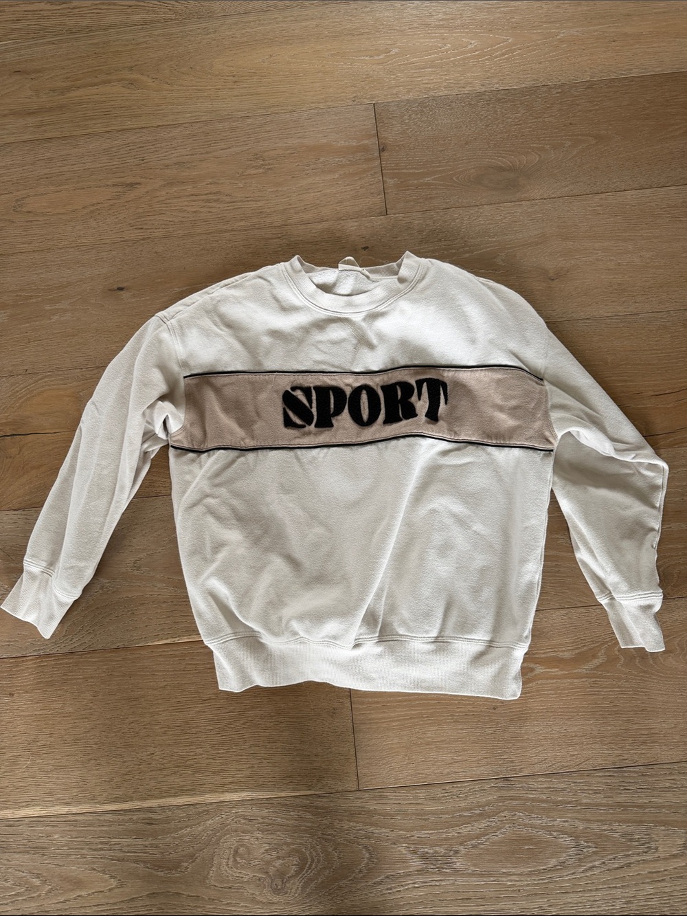 White Crow White and Beige SPORT Pullover Sweatshirt
